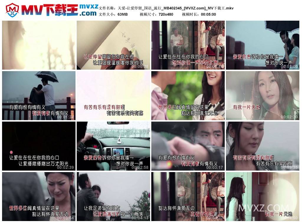 天爱-让爱停留_国语_流行_MB402345